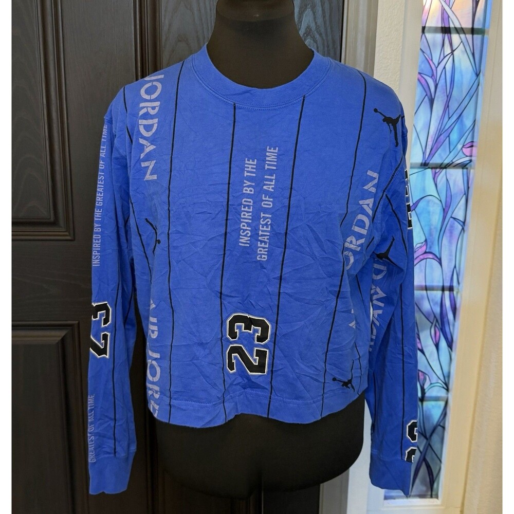Air Jordan Shirt NBA Basketball 23 Long Sleeve Loose Fit Nike Size Small
